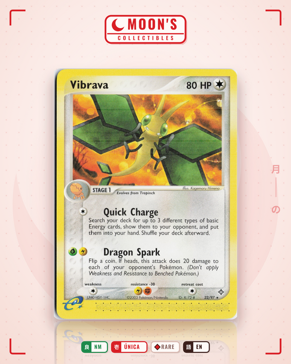Carta Pokémon Vibrava · Dragon #22/97 (NM) — pieza única en Moon's Collectibles México