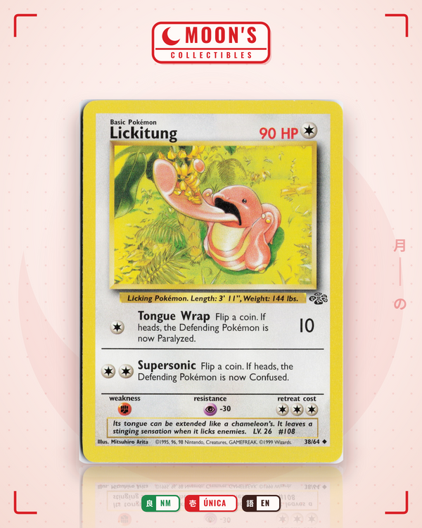 Carta Pokémon Lickitung · Jungle #38/64 (NM) — pieza única en Moon's Collectibles México