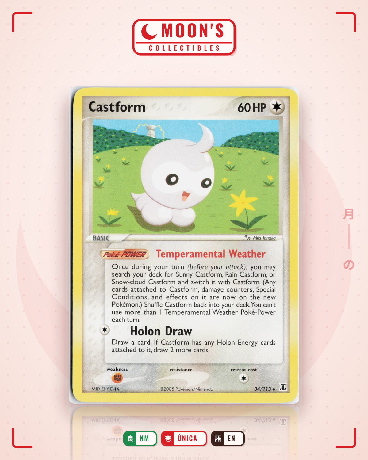 Carta Pokémon Castform · Delta Species #34/113 (NM) — pieza única en Moon's Collectibles México