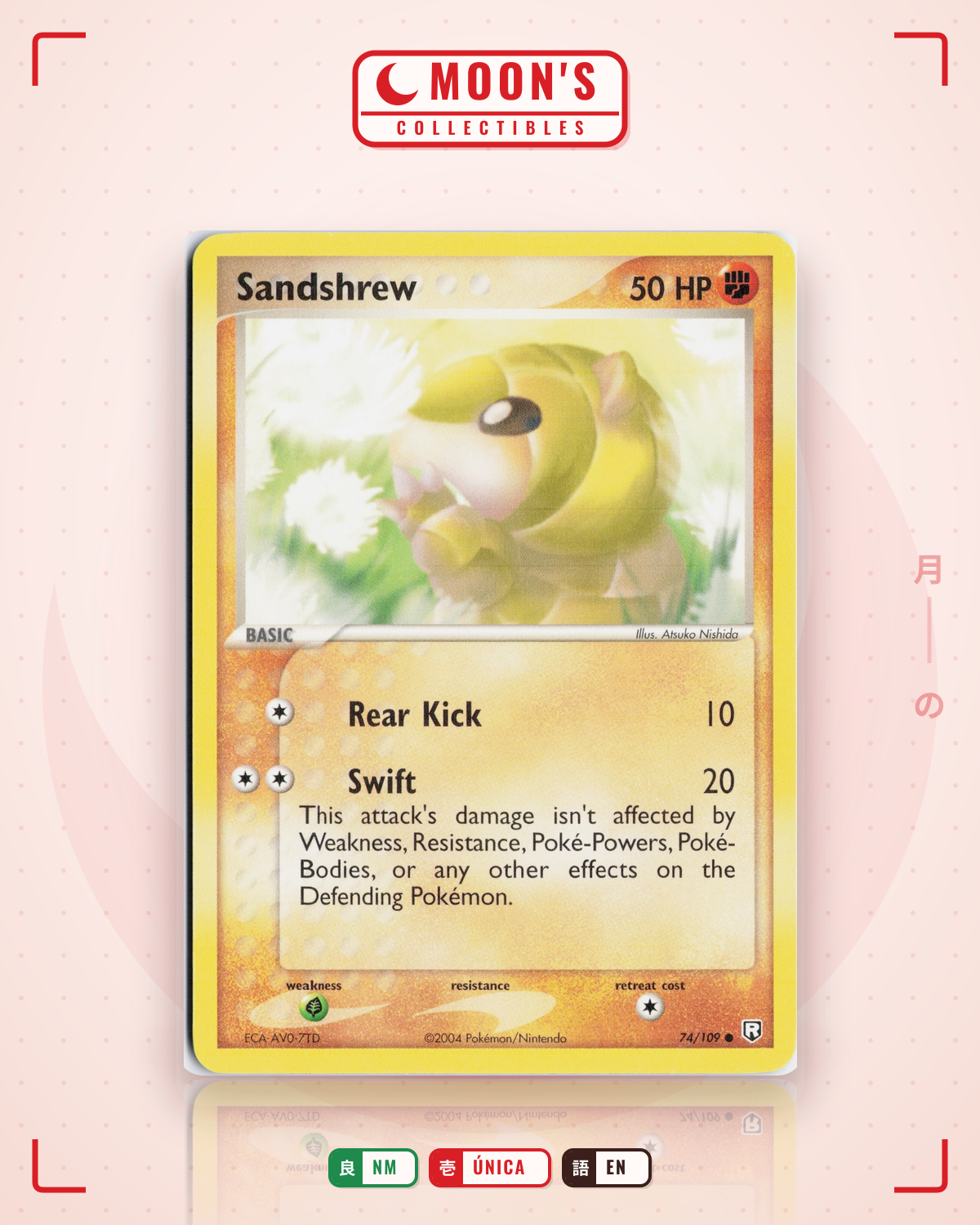 Carta Pokémon Sandshrew · Team Rocket Returns #74/109 (NM) — pieza única en Moon's Collectibles México