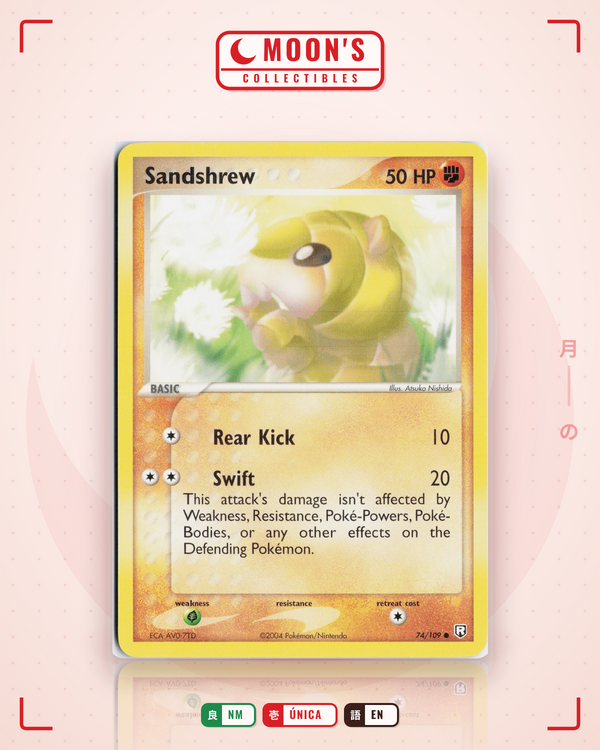 Carta Pokémon Sandshrew · Team Rocket Returns #74/109 (NM) — pieza única en Moon's Collectibles México