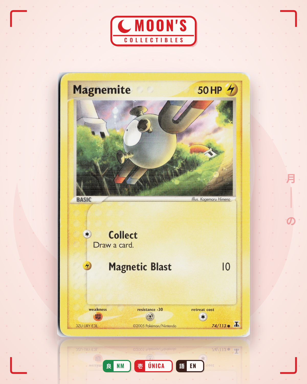 Carta Pokémon Magnemite · Delta Species #74/113 (NM) — pieza única en Moon's Collectibles México
