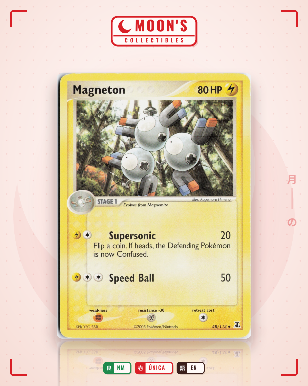 Carta Pokémon Magneton · Delta Species #48/113 (NM) — pieza única en Moon's Collectibles México