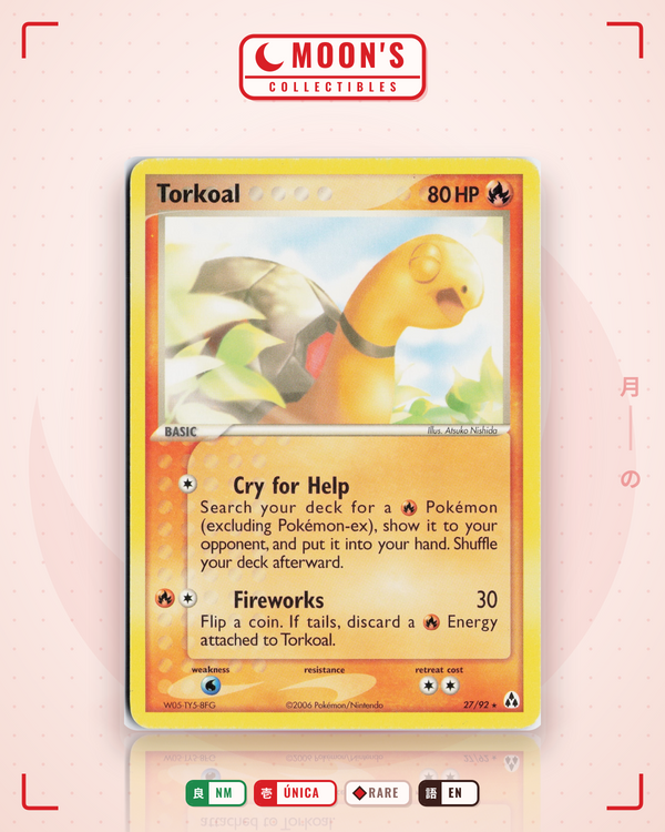 Carta Pokémon Torkoal · Legend Maker #27/92 (NM) — pieza única en Moon's Collectibles México