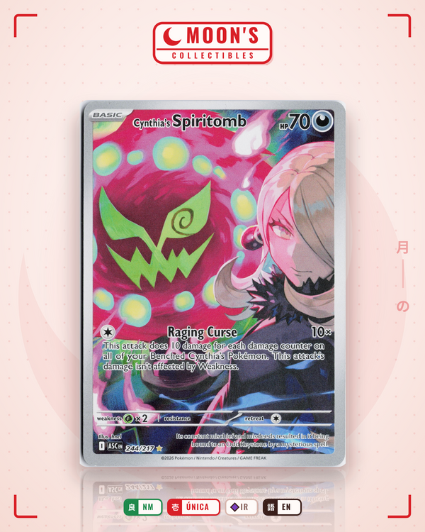 Carta Pokémon Cynthia's Spiritomb · Ascended Heroes #244/217 (NM) — pieza única en Moon's Collectibles México