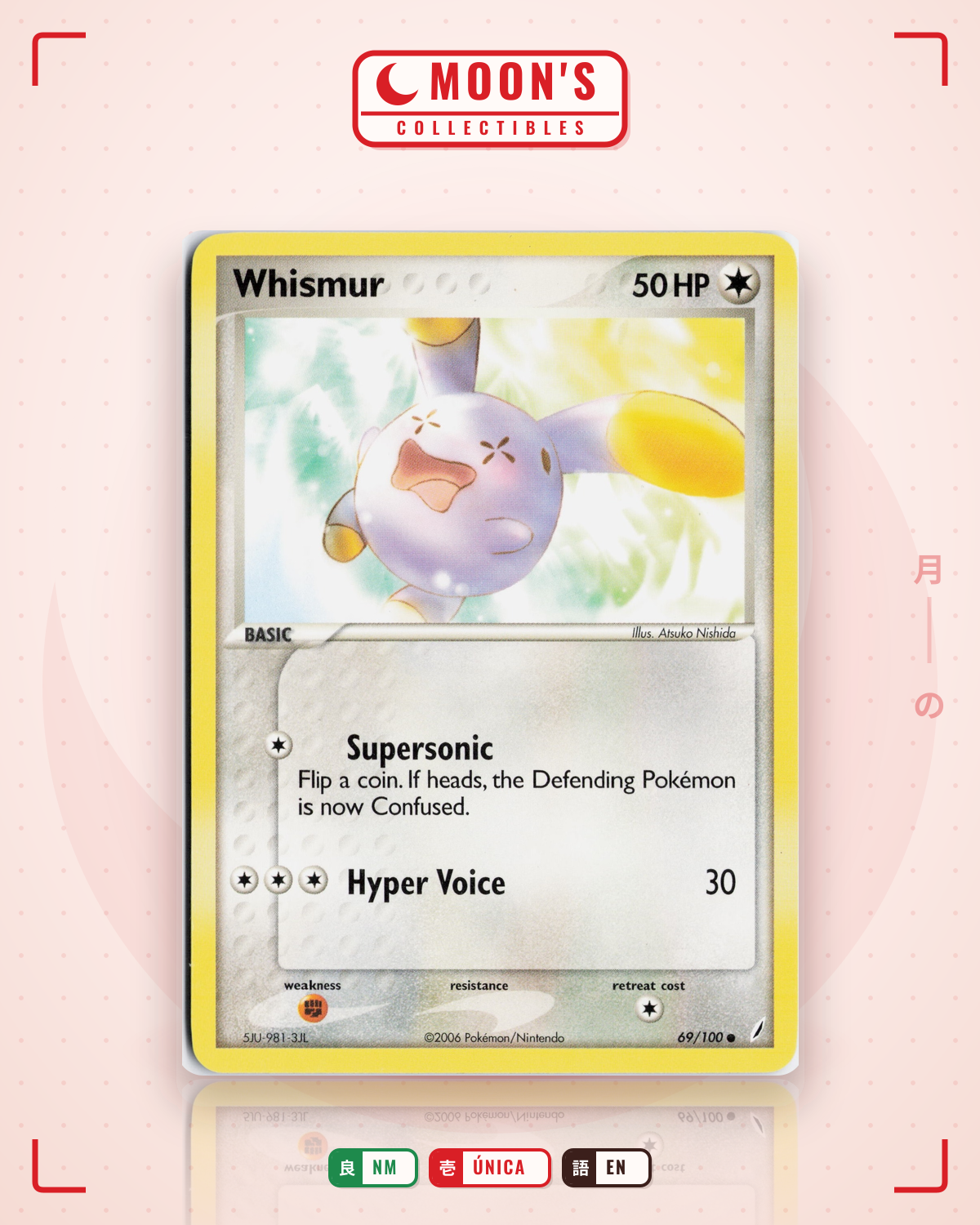 Carta Pokémon Whismur · Crystal Guardians #69/100 (NM) — pieza única en Moon's Collectibles México