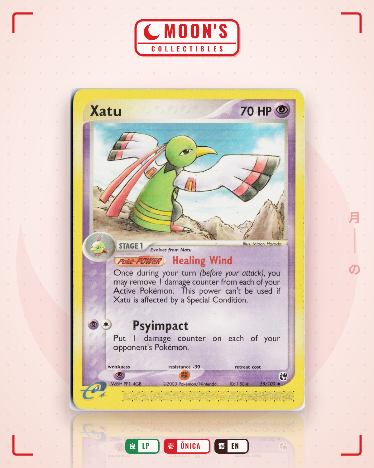 Carta Pokémon Xatu · Sandstorm #55/100 (LP) — pieza única en Moon's Collectibles México