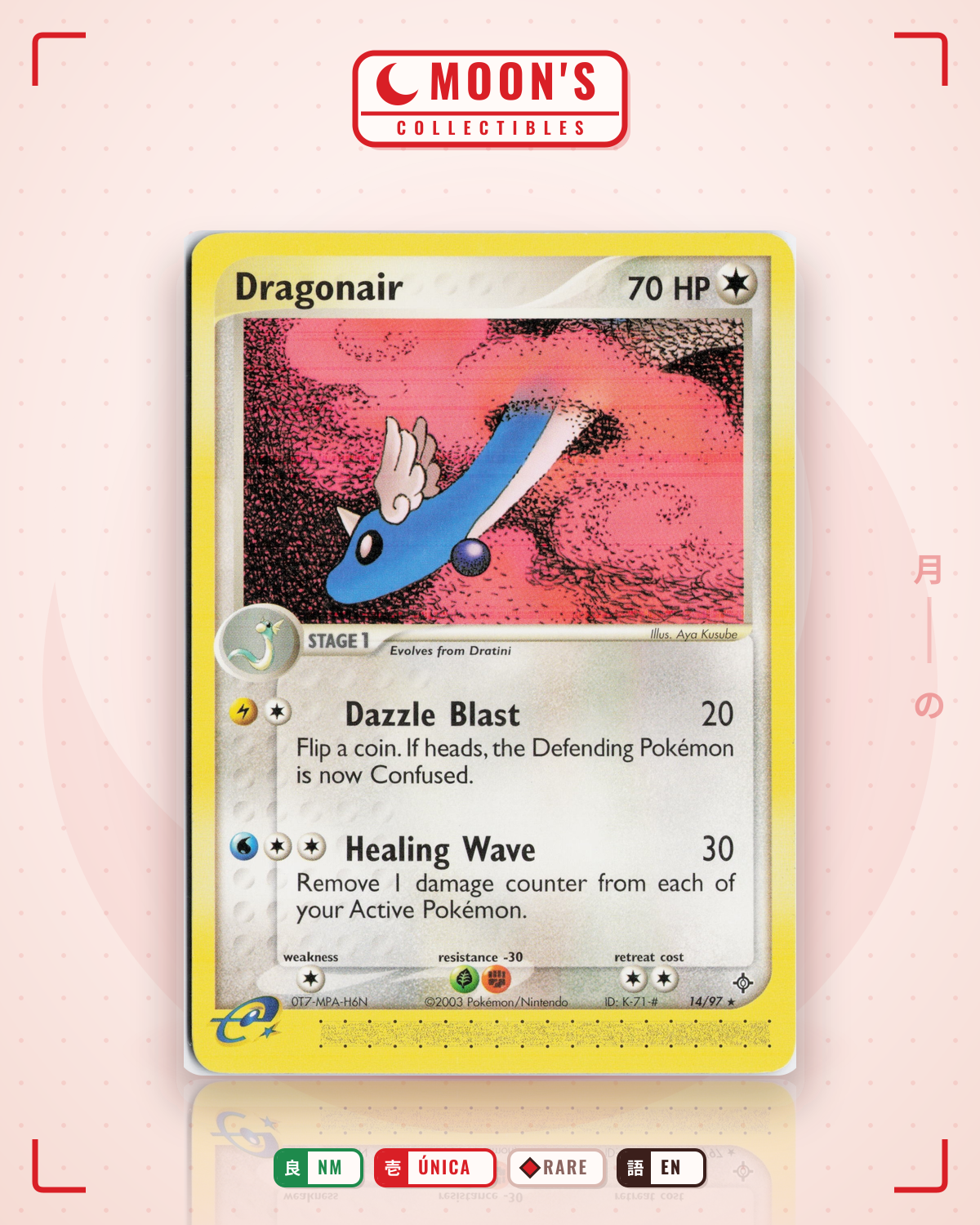 Carta Pokémon Dragonair · Dragon #14/97 (NM) — pieza única en Moon's Collectibles México