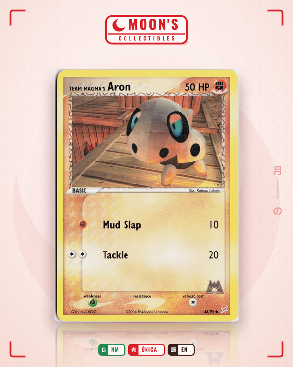 Carta Pokémon Team Magma's Aron · Team Magma vs Team Aqua #58/95 (NM) — pieza única en Moon's Collectibles México