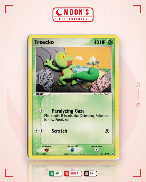 Carta Pokémon Treecko · Crystal Guardians #67/100 (NM) — pieza única en Moon's Collectibles México