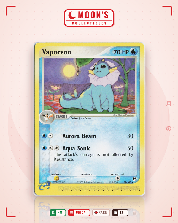 Carta Pokémon Vaporeon · Sandstorm #25/100 (NM) — pieza única en Moon's Collectibles México