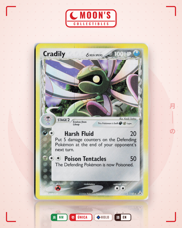 Carta Pokémon Cradily δ · Holon Phantoms #2/110 (NM) — pieza única en Moon's Collectibles México