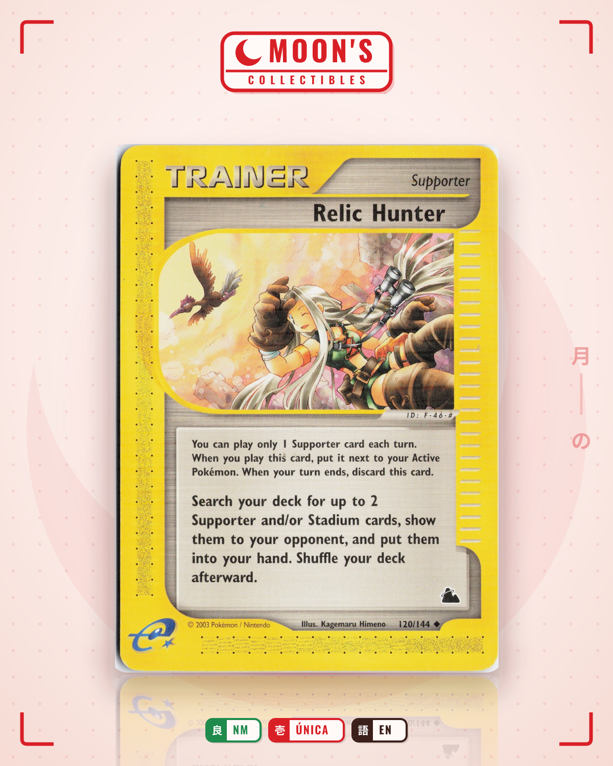 Carta Pokémon Relic Hunter · Skyridge #120/144 (NM) — pieza única en Moon's Collectibles México