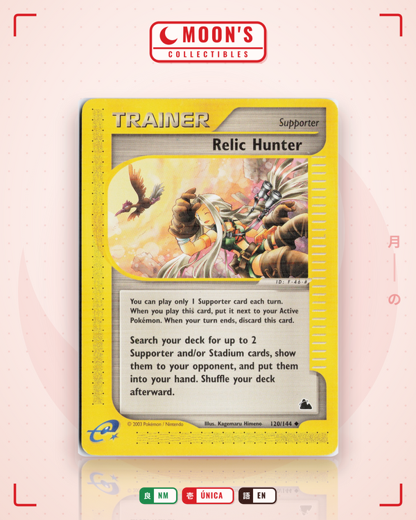Carta Pokémon Relic Hunter · Skyridge #120/144 (NM) — pieza única en Moon's Collectibles México
