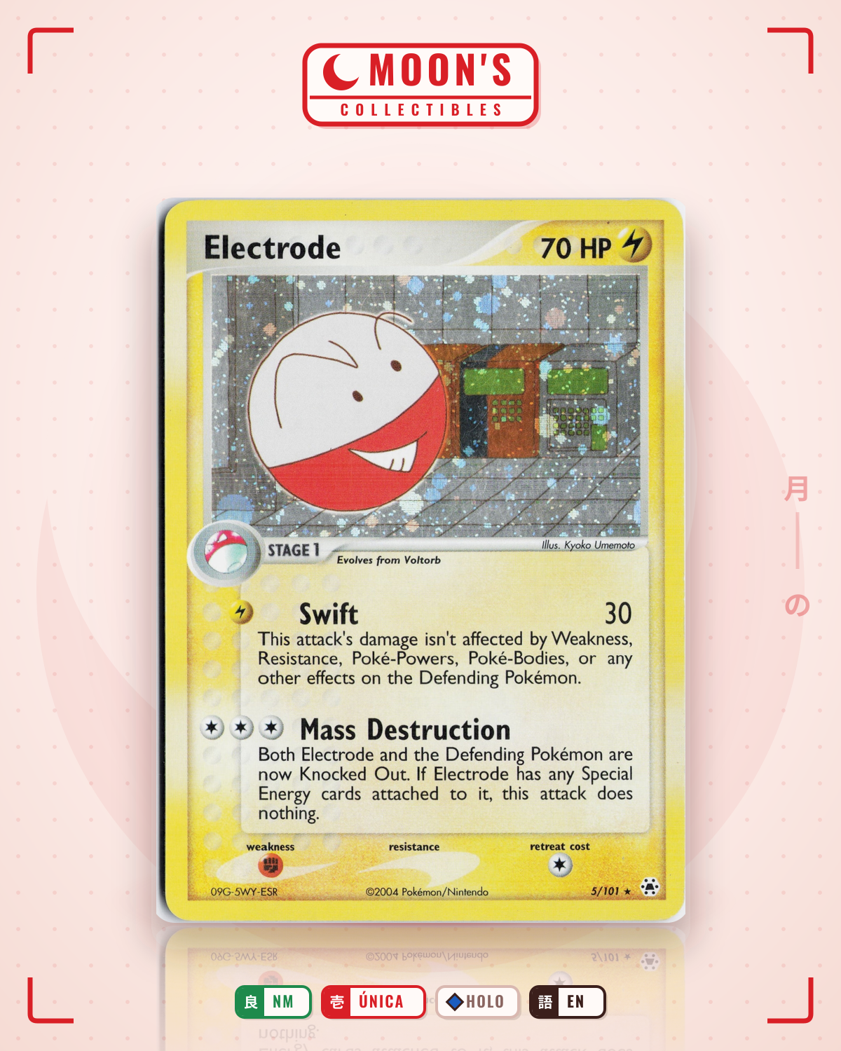 Carta Pokémon Electrode · Hidden Legends #5/101 (NM) — pieza única en Moon's Collectibles México