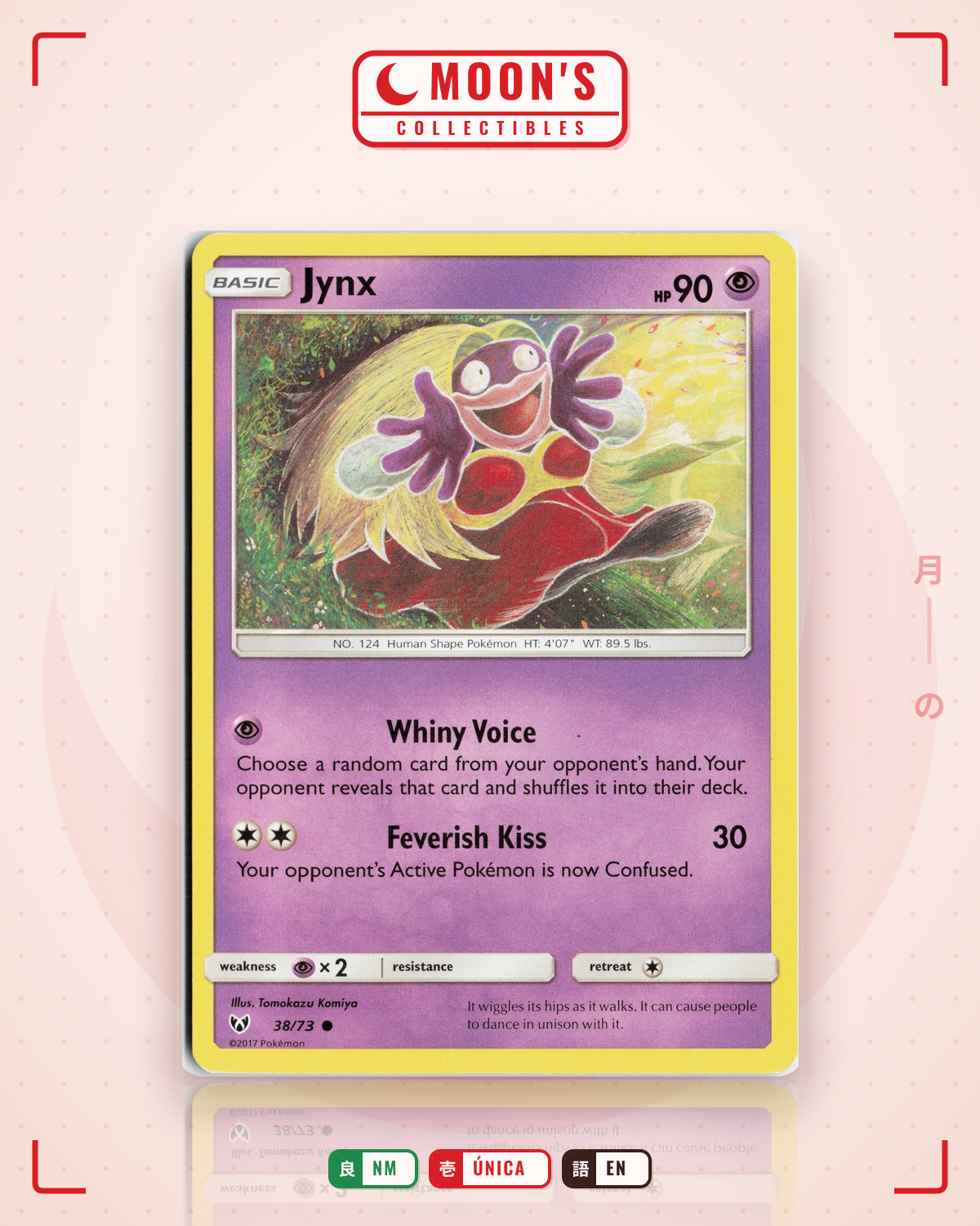 Carta Pokémon Jynx · Shining Legends #38/73 (NM) — pieza única en Moon's Collectibles México