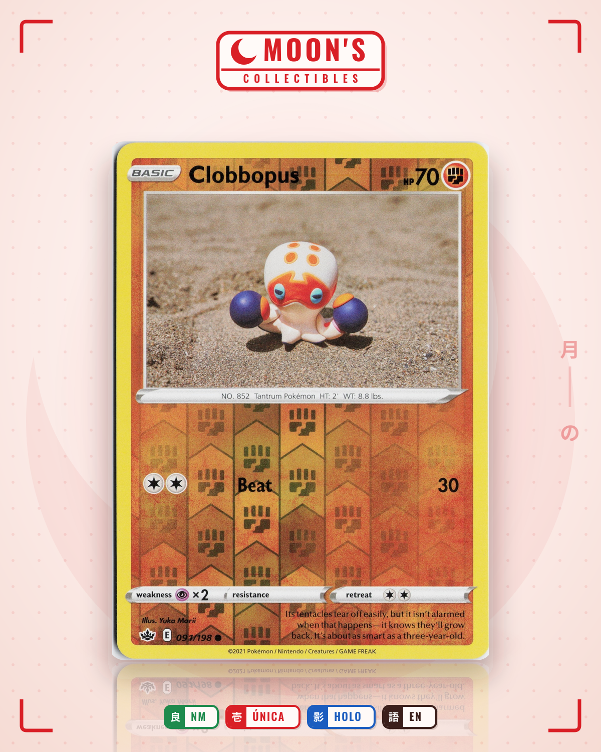 Carta Pokémon Clobbopus · Chilling Reign #091/198 (NM) — pieza única en Moon's Collectibles México
