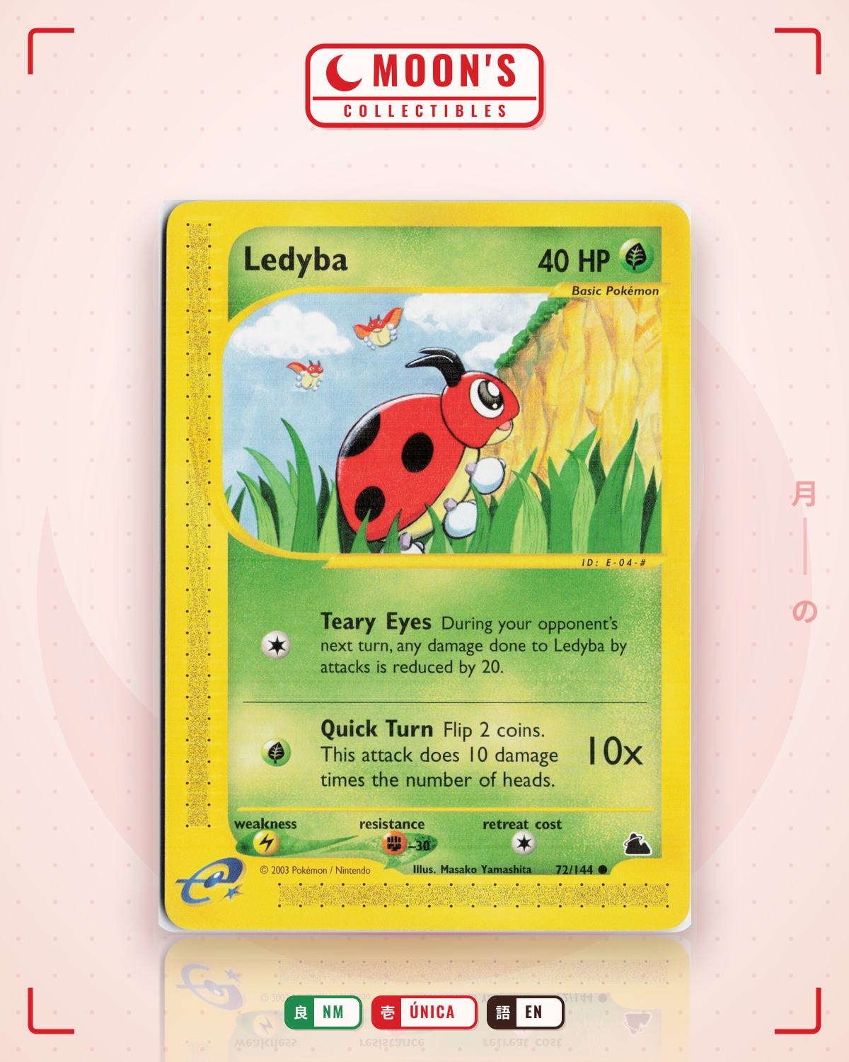 Carta Pokémon Ledyba · Skyridge #72/144 (NM) — pieza única en Moon's Collectibles México