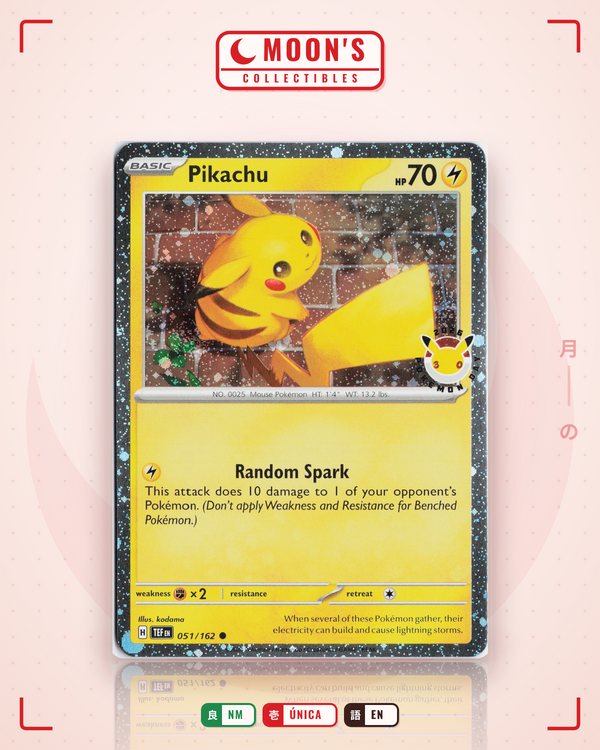 Carta Pokémon Pikachu · Temporal Forces #051/162 (NM) — pieza única en Moon's Collectibles México