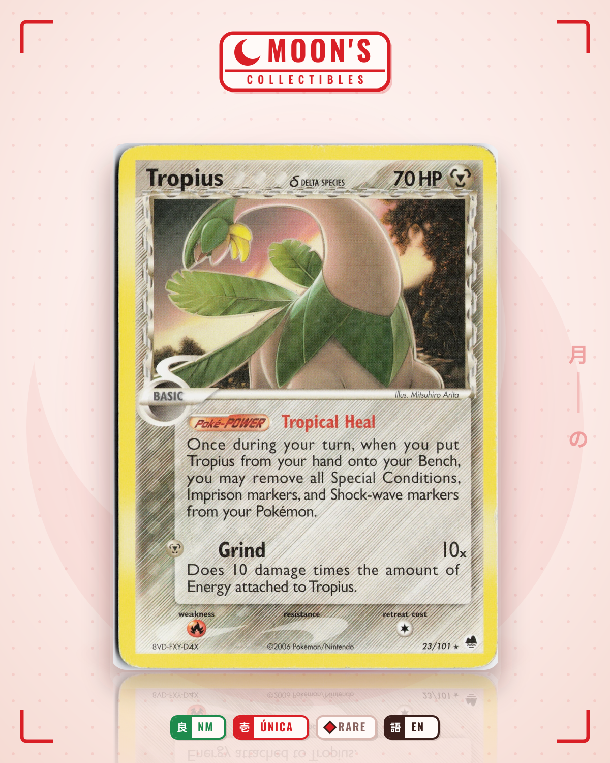Carta Pokémon Tropius δ · Dragon Frontiers #23/101 (NM) — pieza única en Moon's Collectibles México