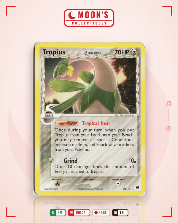 Carta Pokémon Tropius δ · Dragon Frontiers #23/101 (NM) — pieza única en Moon's Collectibles México