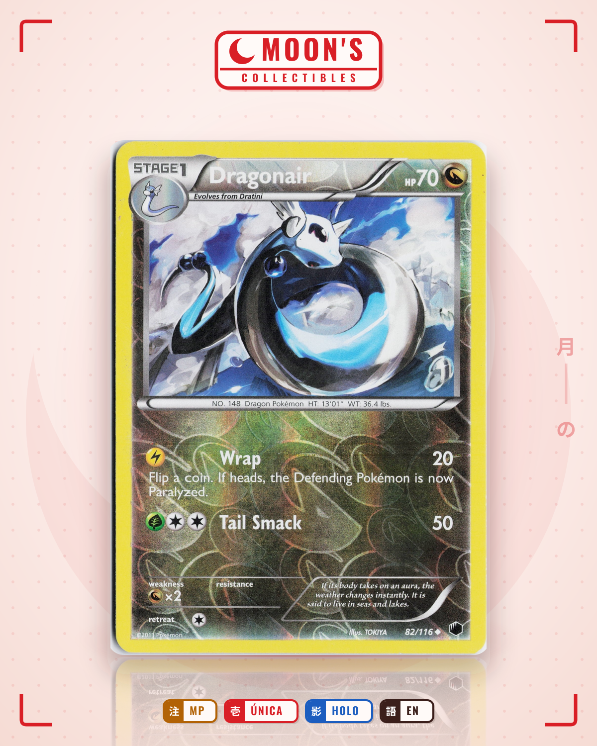 Carta Pokémon Dragonair · Plasma Freeze #82/116 (MP) — pieza única en Moon's Collectibles México