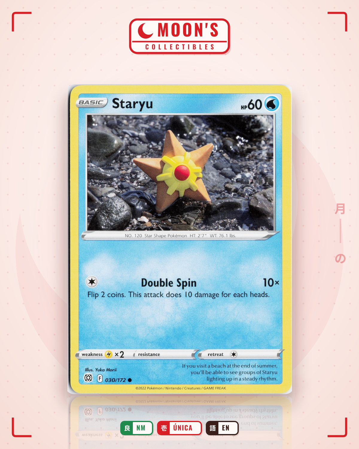Carta Pokémon Staryu · Brilliant Stars #030/172 (NM) — pieza única en Moon's Collectibles México
