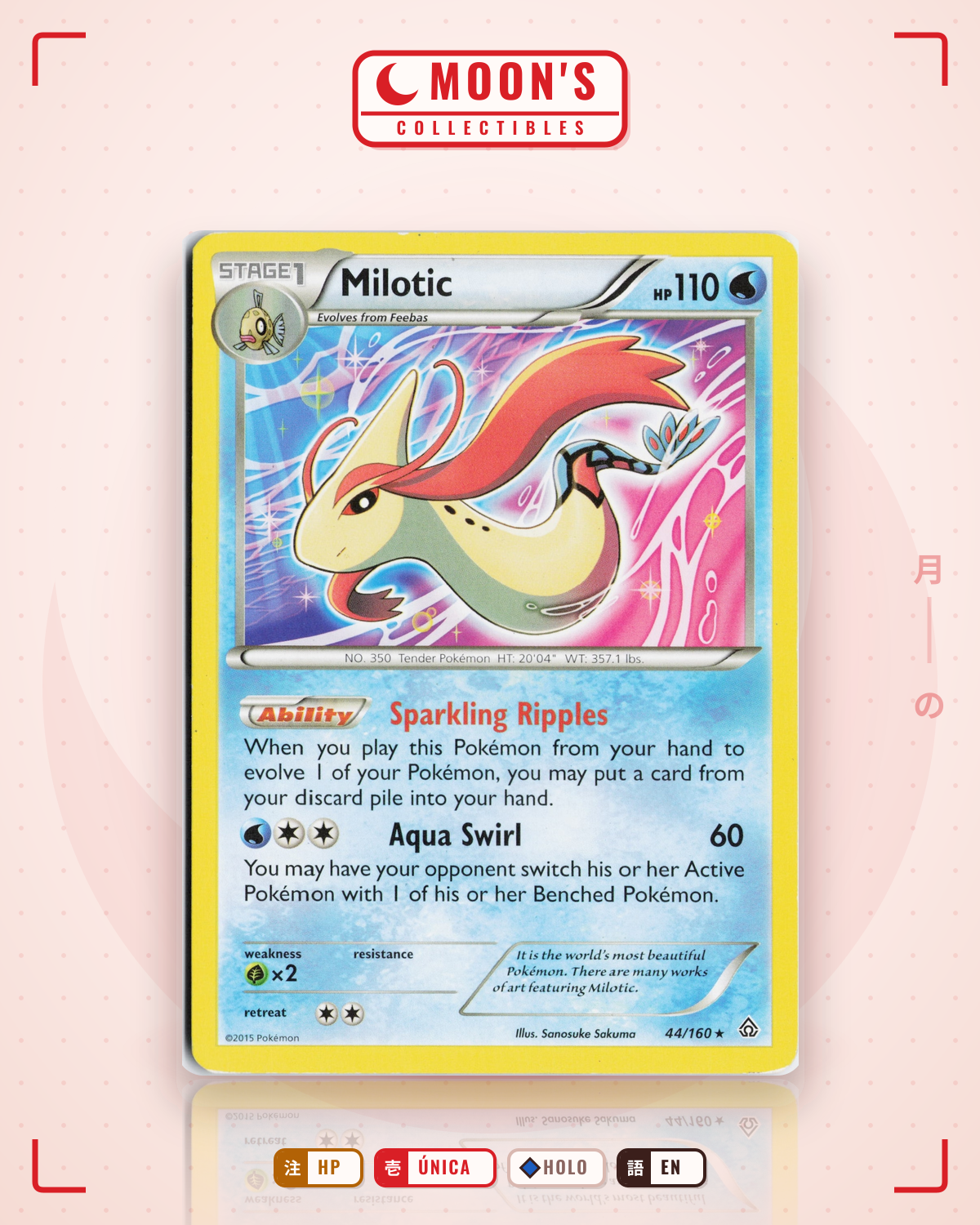 Carta Pokémon Milotic · Primal Clash #44/160 (HP) — pieza única en Moon's Collectibles México