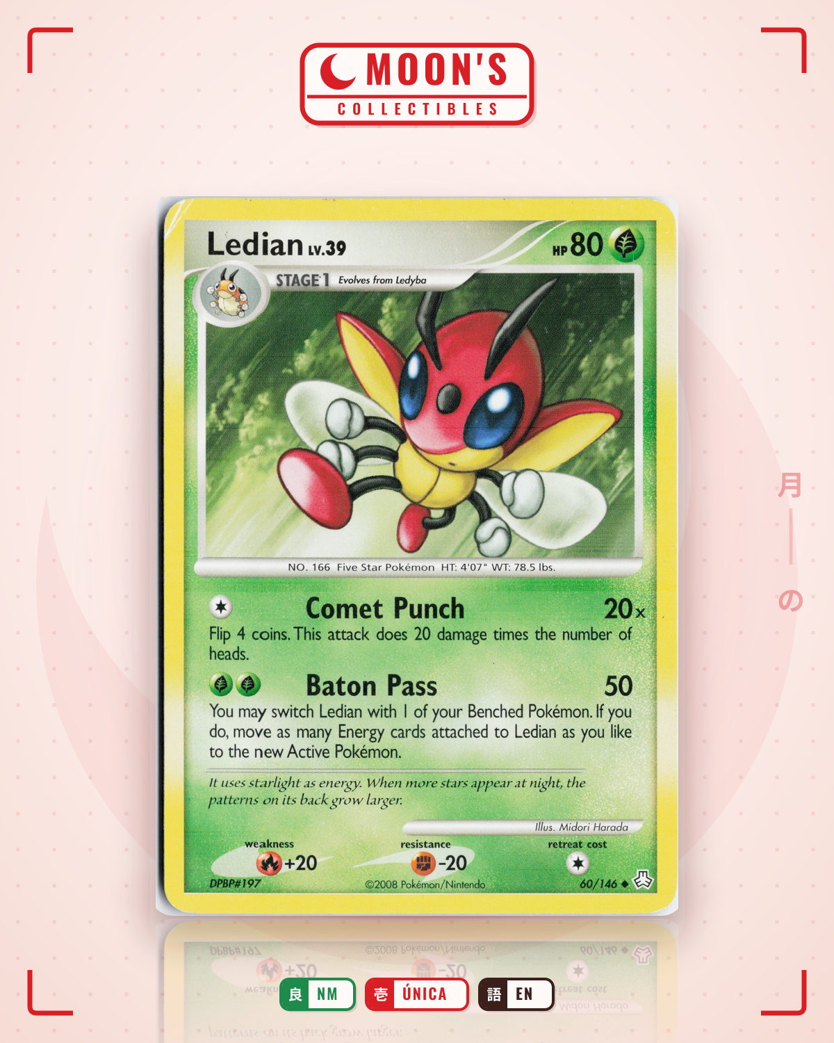 Carta Pokémon Ledian · Legends Awakened #60/146 (NM) — pieza única en Moon's Collectibles México