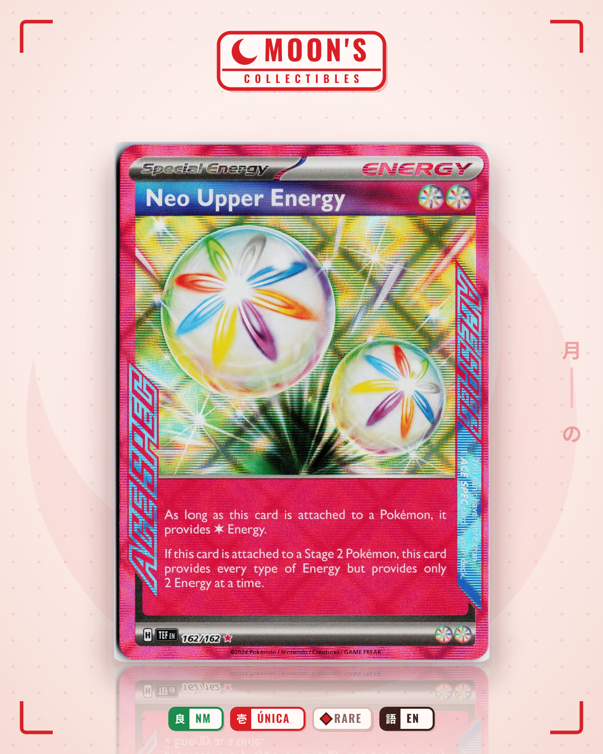 Carta Pokémon Neo Upper Energy · Temporal Forces #162/162 (NM) — pieza única en Moon's Collectibles México