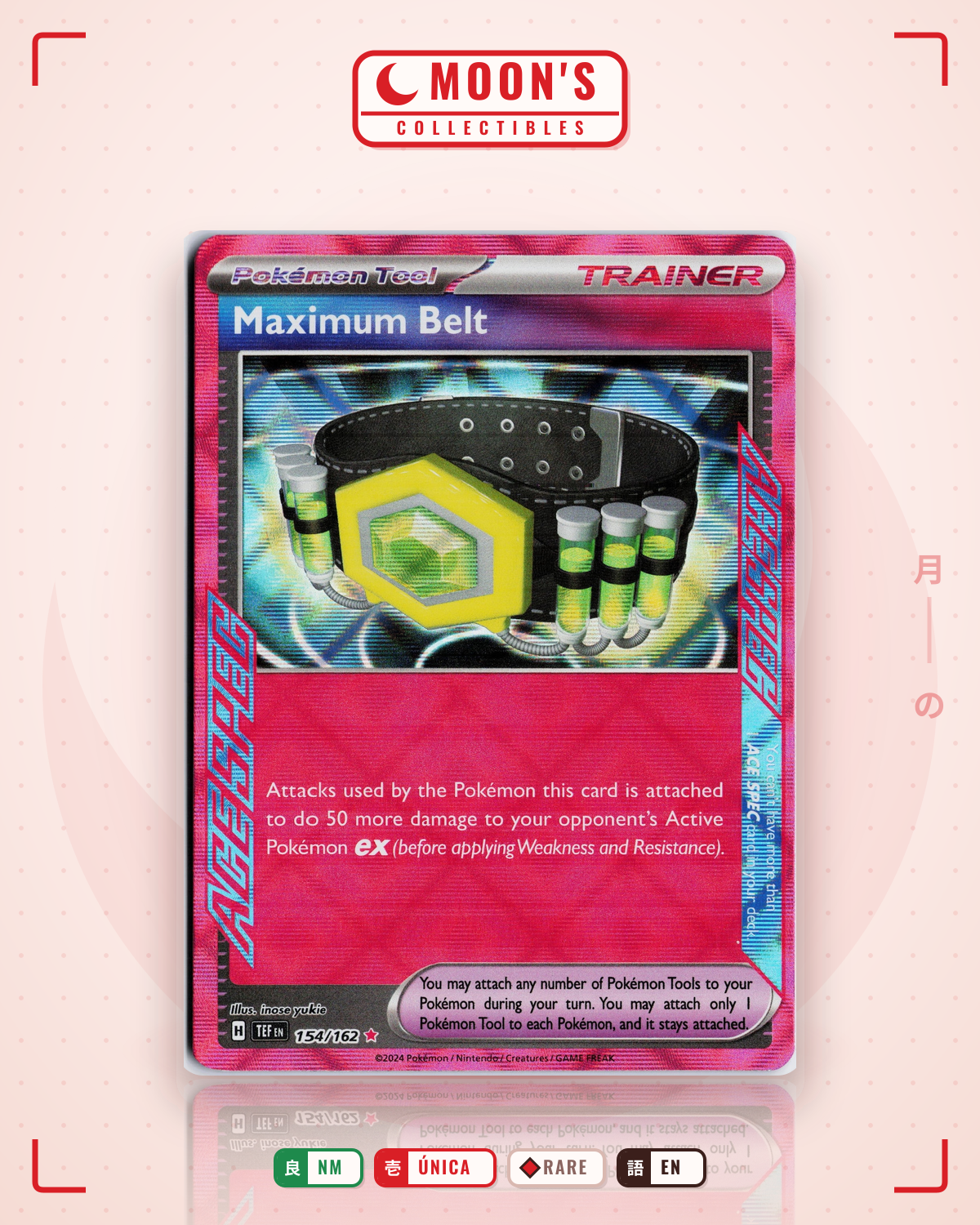 Carta Pokémon Maximum Belt · Temporal Forces #154/162 (NM) — pieza única en Moon's Collectibles México