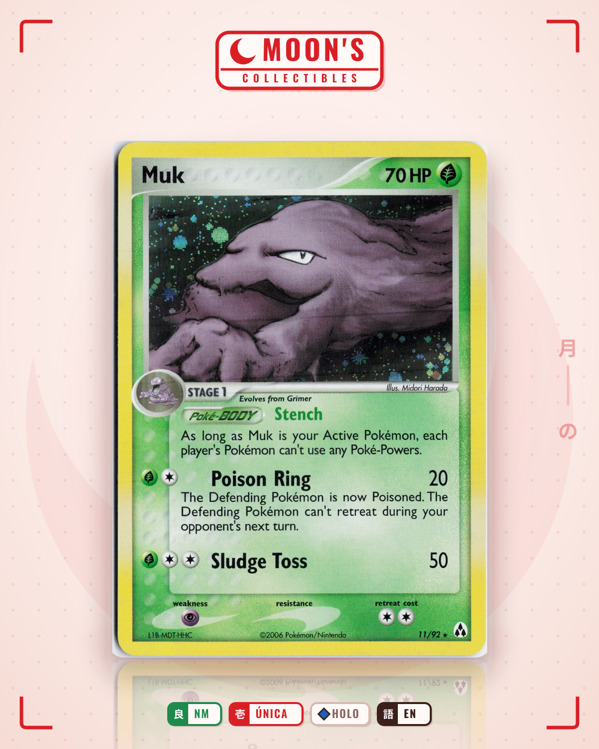 Carta Pokémon Muk · Legend Maker #11/92 (NM) — pieza única en Moon's Collectibles México
