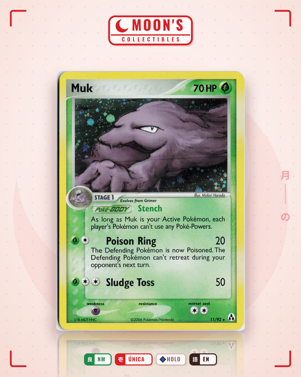 Carta Pokémon Muk · Legend Maker #11/92 (NM) — pieza única en Moon's Collectibles México