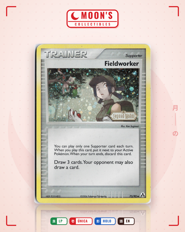 Carta Pokémon Fieldworker · Legend Maker #73/92 (LP) — pieza única en Moon's Collectibles México