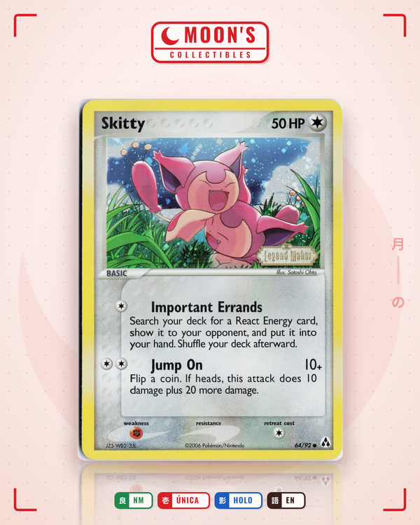 Carta Pokémon Skitty · Legend Maker #64/92 (NM) — pieza única en Moon's Collectibles México