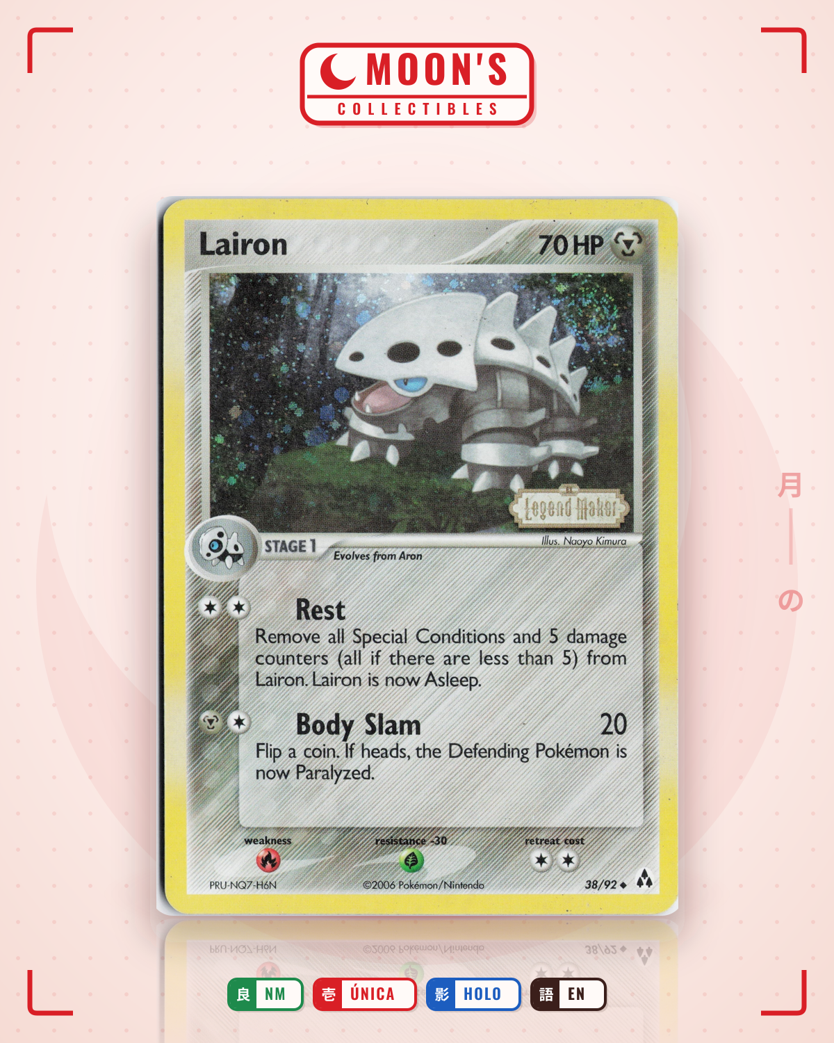 Carta Pokémon Lairon · Legend Maker #38/92 (NM) — pieza única en Moon's Collectibles México