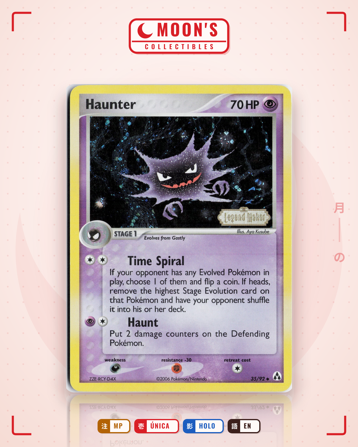 Carta Pokémon Haunter · Legend Maker #35/92 (MP) — pieza única en Moon's Collectibles México