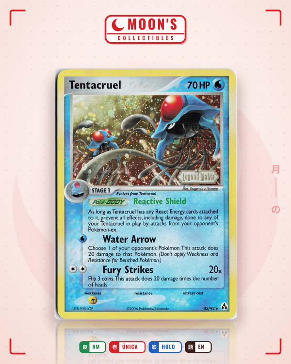 Carta Pokémon Tentacruel · Legend Maker #45/92 (NM) — pieza única en Moon's Collectibles México