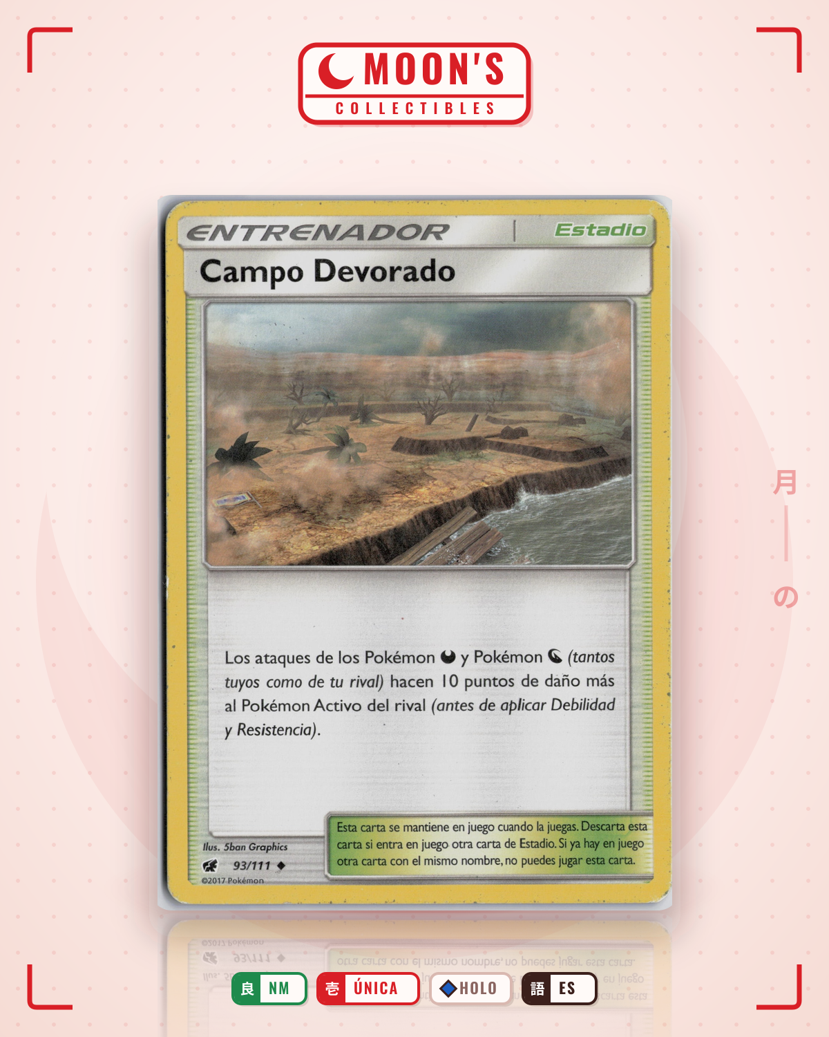 Carta Pokémon Devoured Field · Crimson Invasion #93/111 (NM) — pieza única en Moon's Collectibles México
