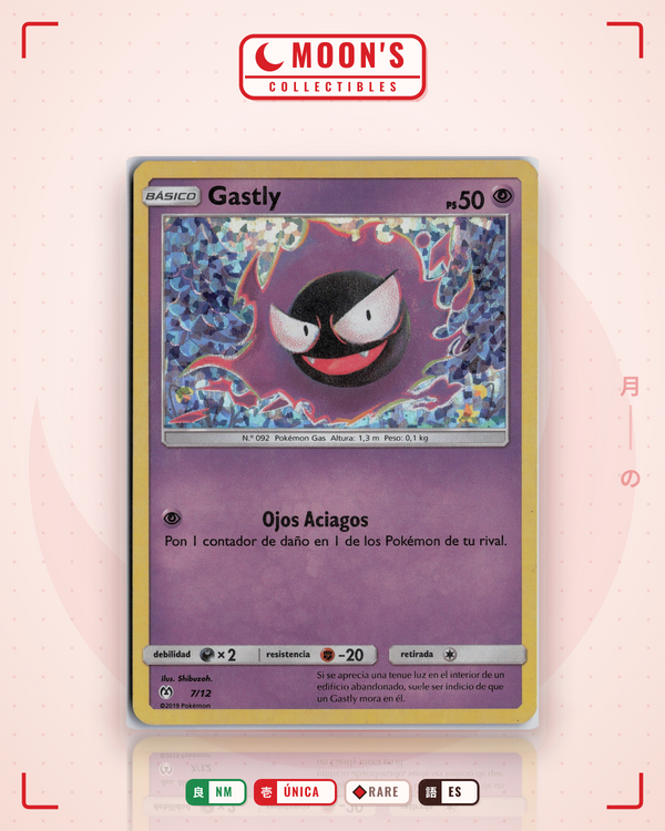 Carta Pokémon Gastly · McDonald's Collection 2019 #7/12 (NM) — pieza única en Moon's Collectibles México