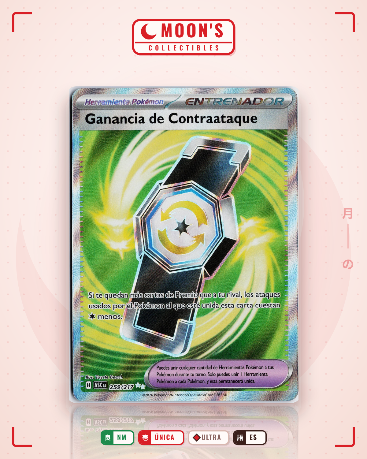 Carta Pokémon Counter Gain · Ascended Heroes #259/217 (NM) — pieza única en Moon's Collectibles México