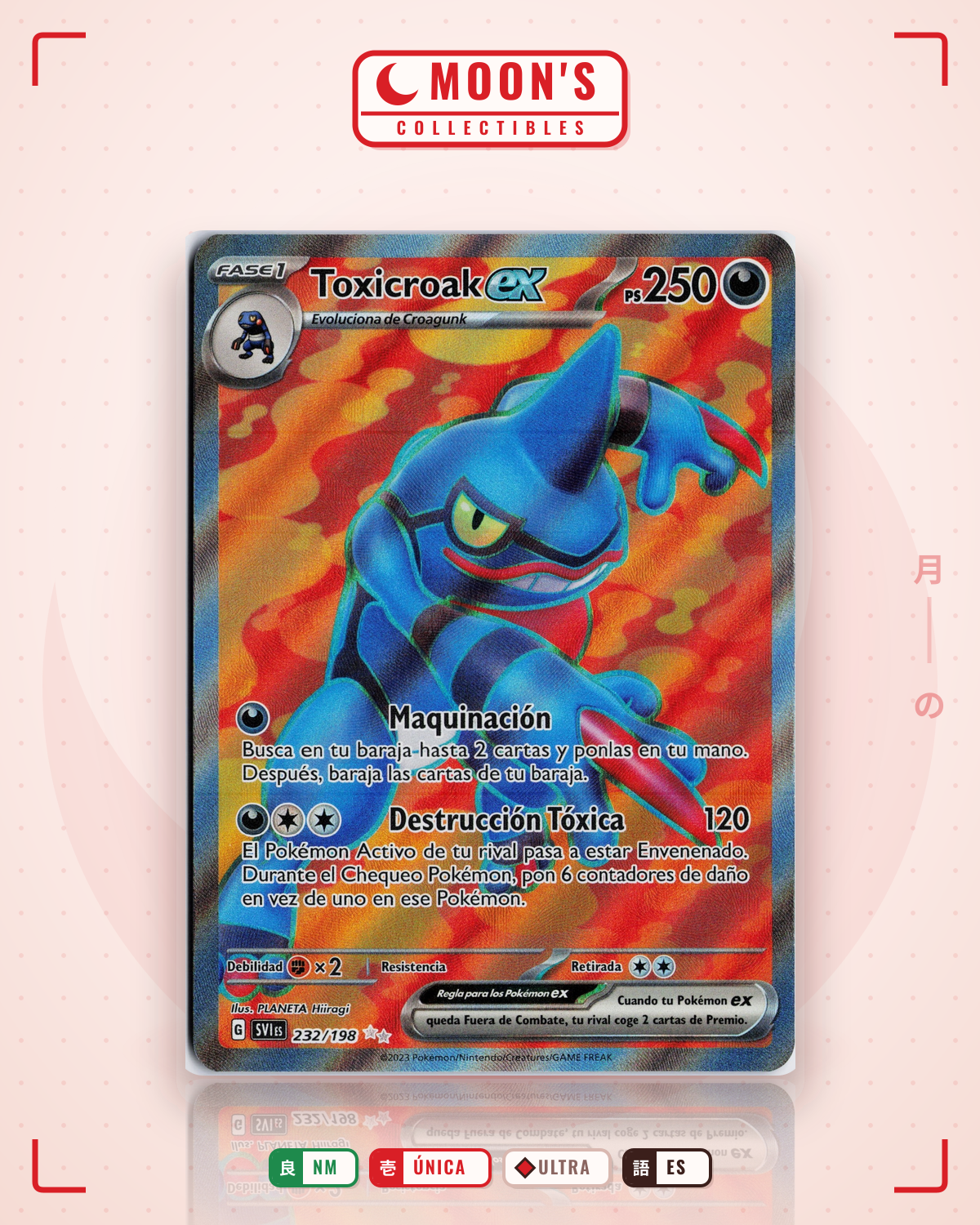 Carta Pokémon Toxicroak ex · Scarlet & Violet #232/198 (NM) — pieza única en Moon's Collectibles México