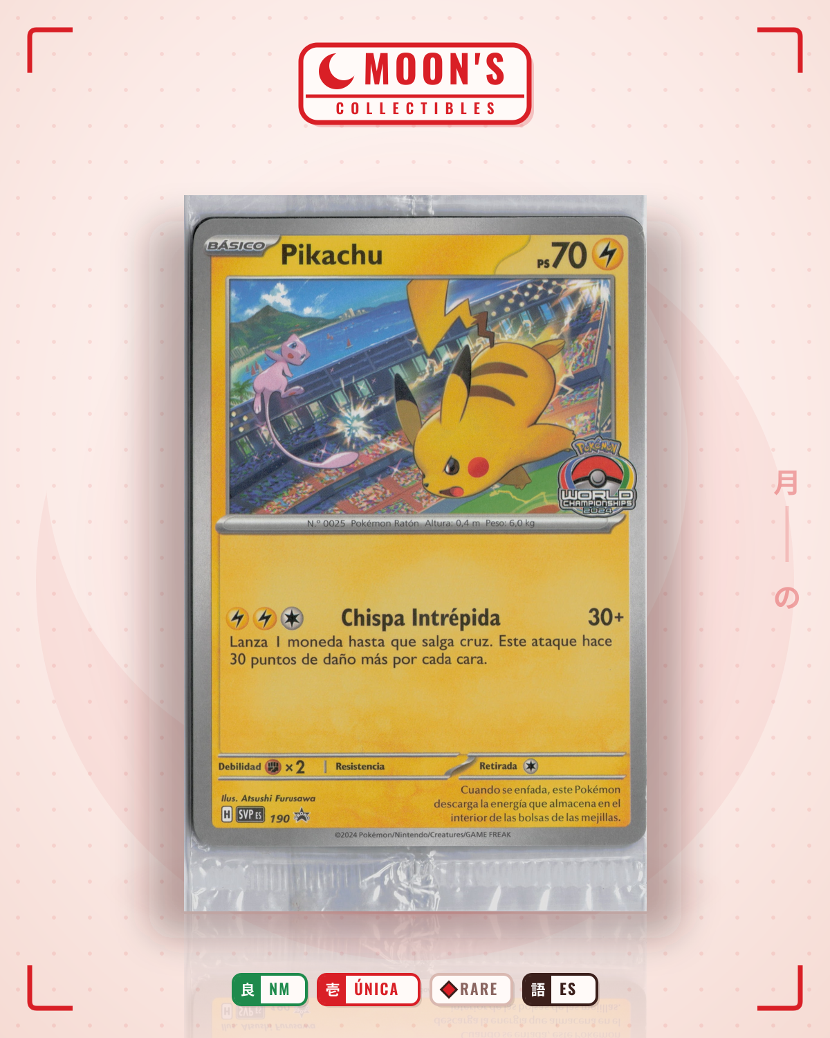 Carta Pokémon Pikachu · Scarlet & Violet Black Star Promos #190 (NM) — pieza única en Moon's Collectibles México