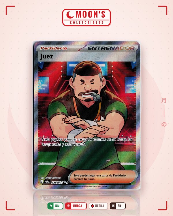 Carta Pokémon Judge · Paldean Fates #228/091 (NM) — pieza única en Moon's Collectibles México