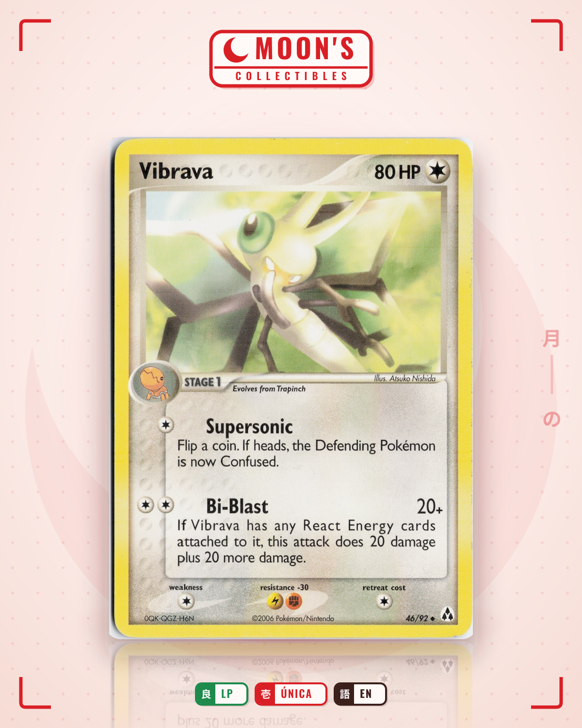 Carta Pokémon Vibrava · Legend Maker #46/92 (LP) — pieza única en Moon's Collectibles México