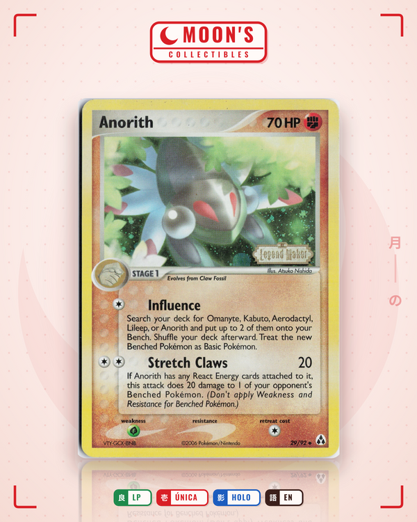 Carta Pokémon Anorith · Legend Maker #29/92 (LP) — pieza única en Moon's Collectibles México