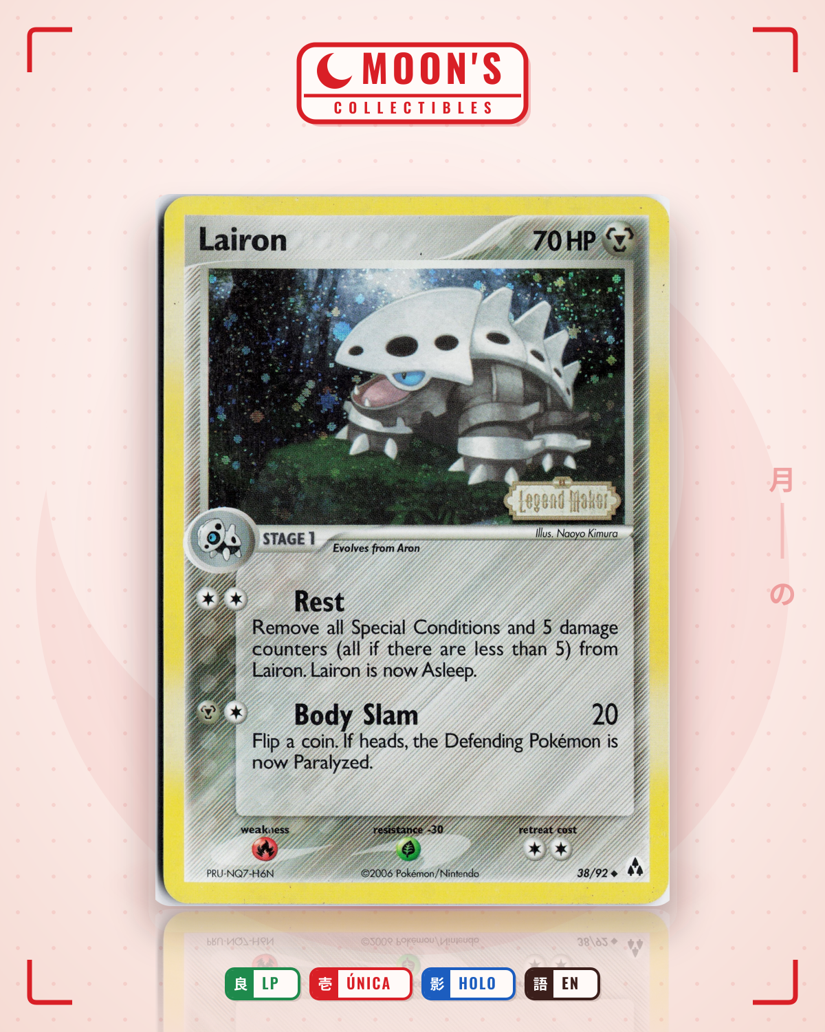 Carta Pokémon Lairon · Legend Maker #38/92 (LP) — pieza única en Moon's Collectibles México