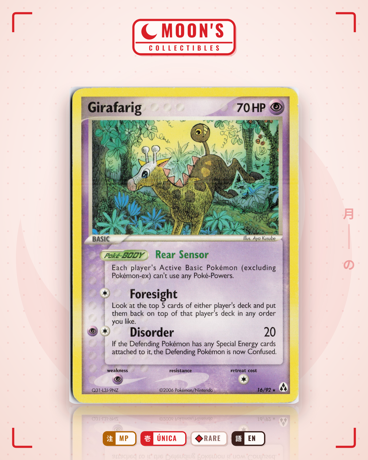Carta Pokémon Girafarig · Legend Maker #16/92 (MP) — pieza única en Moon's Collectibles México