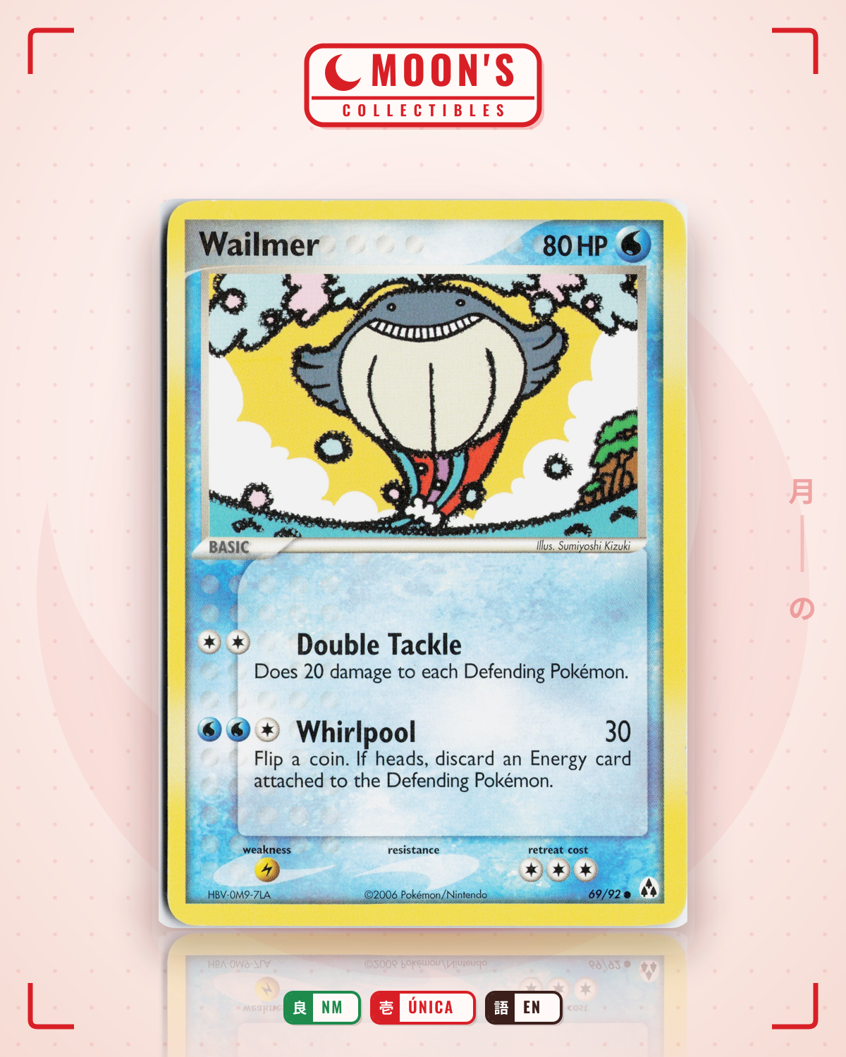 Carta Pokémon Wailmer · Legend Maker #69/92 (NM) — pieza única en Moon's Collectibles México