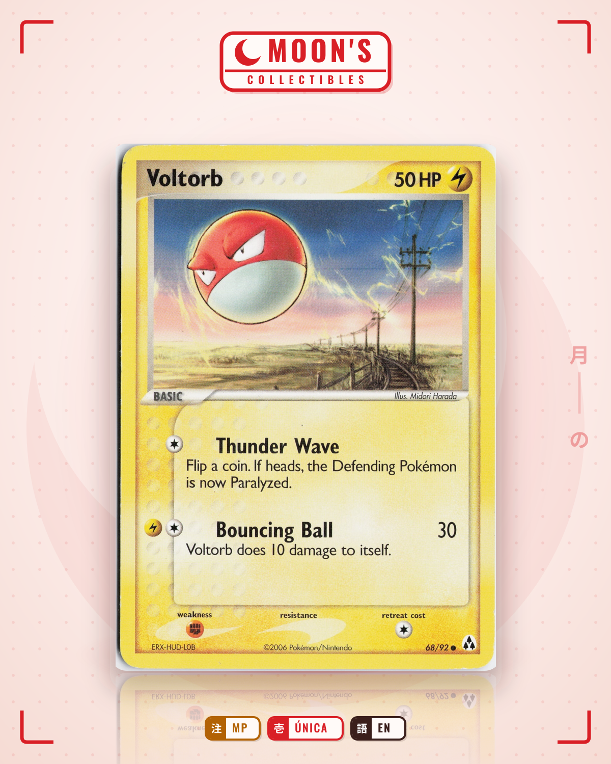 Carta Pokémon Voltorb · Legend Maker #68/92 (MP) — pieza única en Moon's Collectibles México